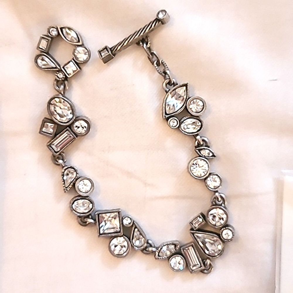 Exquisite Patricia Locke Swarovski Bracelet, Toggle Clasp, 6.5"
